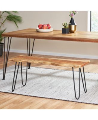 Современная промышленная обеденная скамья из дерева акации Streamdale Furniture