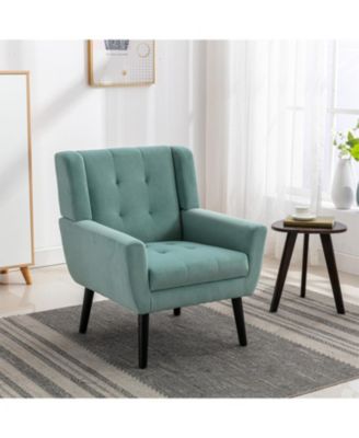 Бархатное акцентное кресло Streamdale Furniture с черными ножками