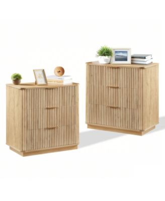 Комод Streamdale Furniture с 3 выдвижными ящиками - Современная прикроватная тумбочка, отделка дубом