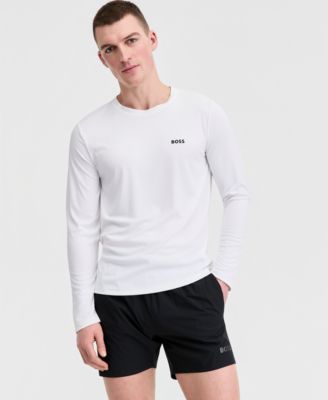 Мужская рубашка для плавания Rashguard с защитой от ультрафиолета BOSS by Hugo Boss, белая