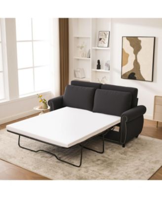 Диван-кровать Streamdale Furniture со спальным местом, Раскладной диван, 2-местный раскладной диван с постельным бельем, Темно-серый серый