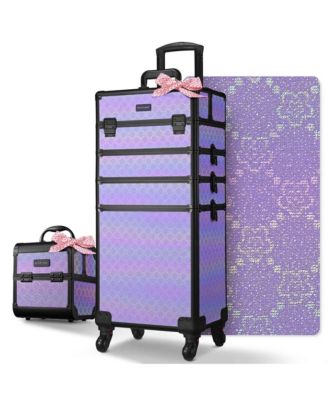 Косметичка Byootique 4в1 Rolling Makeup Train Case w / Cube Case Косметический органайзер Фиолетовый мульти