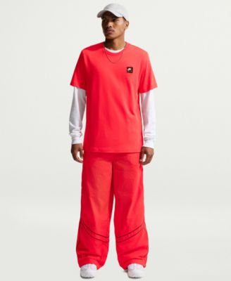 Мужская футболка с круглым вырезом и воздушными нашивками Nike с коротким рукавом, красная