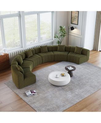 Изогнутый секционный диван из синели Streamdale Furniture с 6 подушками, модульный полукруглый диван для любой комнаты