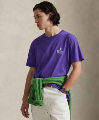 Мужская футболка Polo Ralph Lauren с графическим логотипом фиолетового цвета