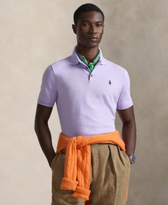 Мужской свитер поло с воротником-стойкой Polo Ralph Lauren фиолетового цвета