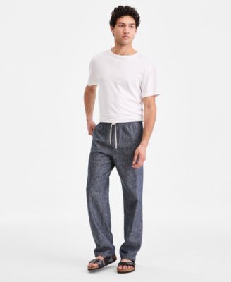 Мужские прямые брюки из льняной смеси Sun + Stone, эксклюзивные от Macy's