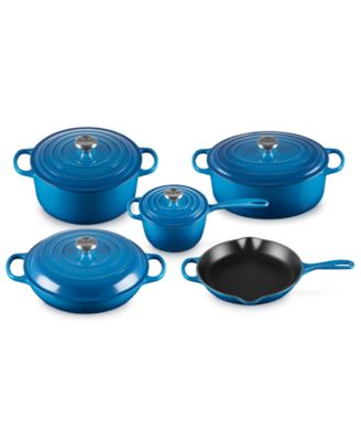 Фирменный чугунный эмалированный набор Le Creuset, 9 шт. Набор посуды
