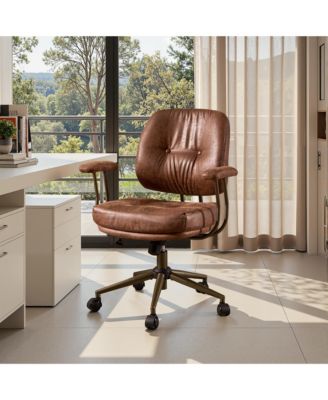 Эргономичное вращающееся офисное кресло XIZZI со средней спинкой, Очень широкое удобное рабочее кресло с поясничной поддержкой, регулируемое по высоте рабочее кресло для домашнего офиса