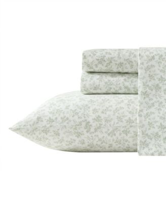 Хлопковый сатин с цветочным рисунком Laura Ashley, 300 нитей, 4 шт. Комплект постельного белья, Queen