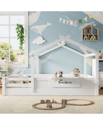 Напольная кровать Streamdale Furniture House с перилами, крышей, подносом и вывеской