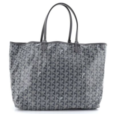 Подержанная сумка Goyard PM Saint Louis из серого холста с покрытием