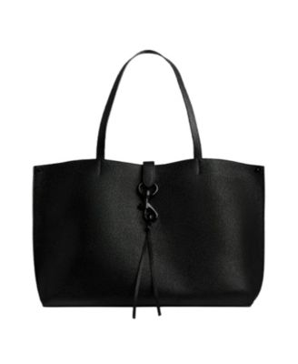 Очень большая кожаная сумка-тоут Rebecca Minkoff Megan черного цвета