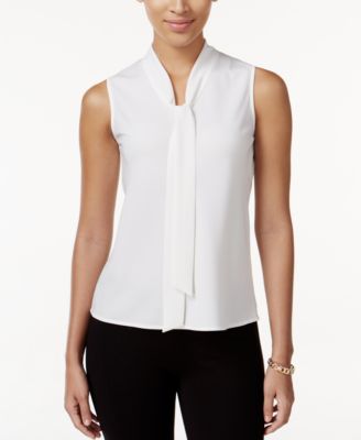 macys tie neck blouse