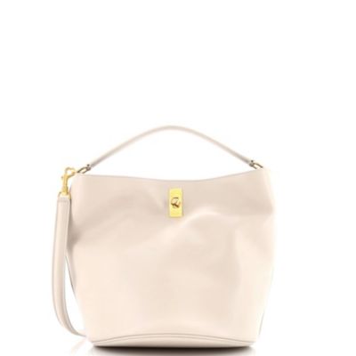 Бывшая в употреблении сумка Celine Bucket 16 из кожи коричнево-бежевого цвета