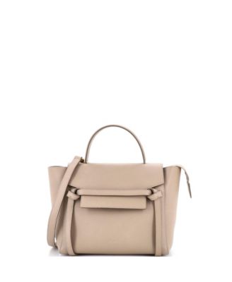 Бывшая в употреблении поясная сумка Celine Micro из текстурированной кожи коричневого/бежевого цвета