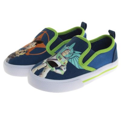 Парусиновые кроссовки Disney Little Boys Pixar Toy Story без шнуровки, дизайн Toy Story, Повседневная парусиновая одежда комфортного кроя (для малышей 5-10 / 11-12 лет), синий