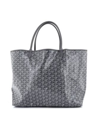 Реверсивная сумка Goyard GM Saint Louis, бывшая в употреблении, из холста с покрытием и принтом серого цвета