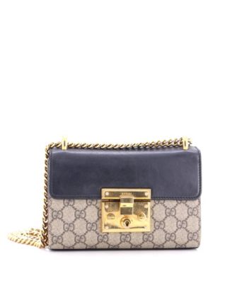 Бывшая в употреблении сумка Gucci Small Padlock через плечо из холста и кожи с покрытием GG черного цвета