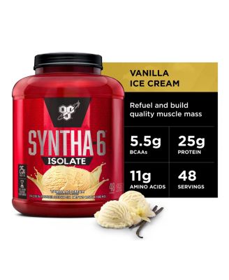 Протеиновый порошок BSN SYNTHA-6 ISOLATE, изолят сывороточного протеина, изолят молочного протеина, Ароматизатор Ванильное мороженое, 48 порций без красителя