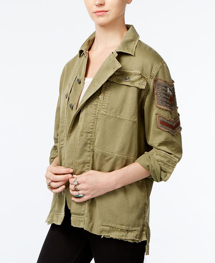 Free People Embellished Military Jacket & Reviews Jackets & Blazers