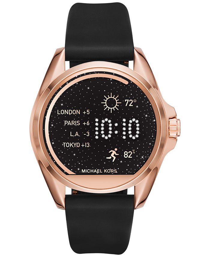Michael Kors Access Women's Bradshaw Black Silicone Smart Watch Strap MKT9000 & Reviews