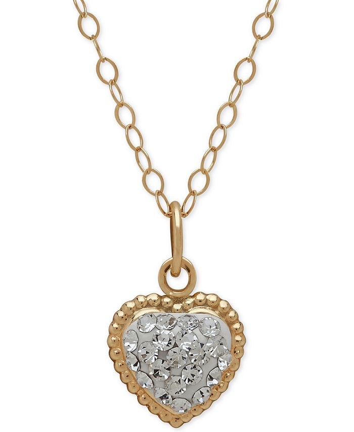 Macy S Children S 14k Gold Necklace Crystal Heart Pendant Reviews Necklaces Jewelry Watches Macy S