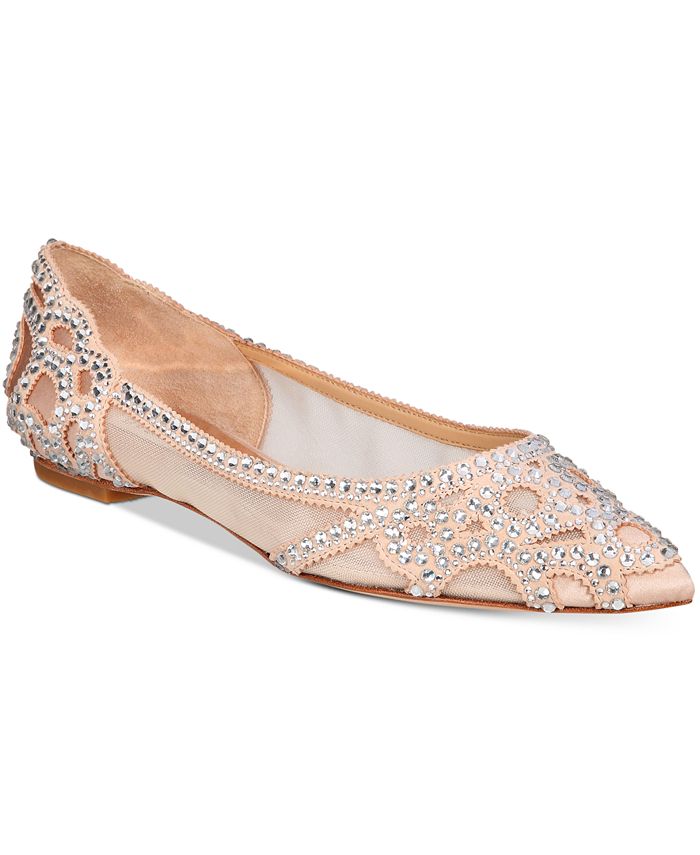 badgley mischka white flats