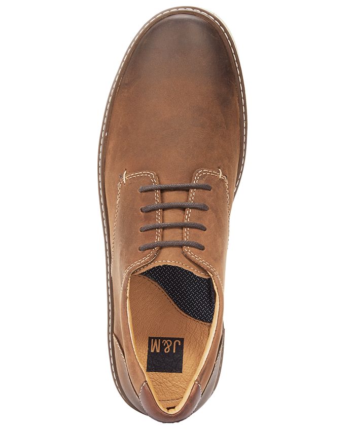 johnston & murphy mcguffey brown plain toe leather sneakers