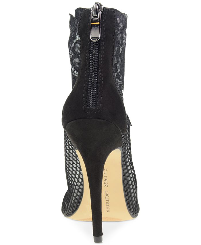 lace up mesh booties