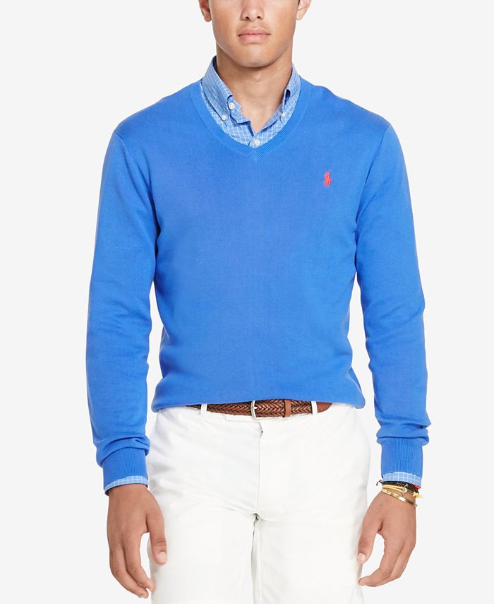 Polo Ralph Lauren Men's Slim-Fit V-Neck Sweater & Reviews - Sweaters ...