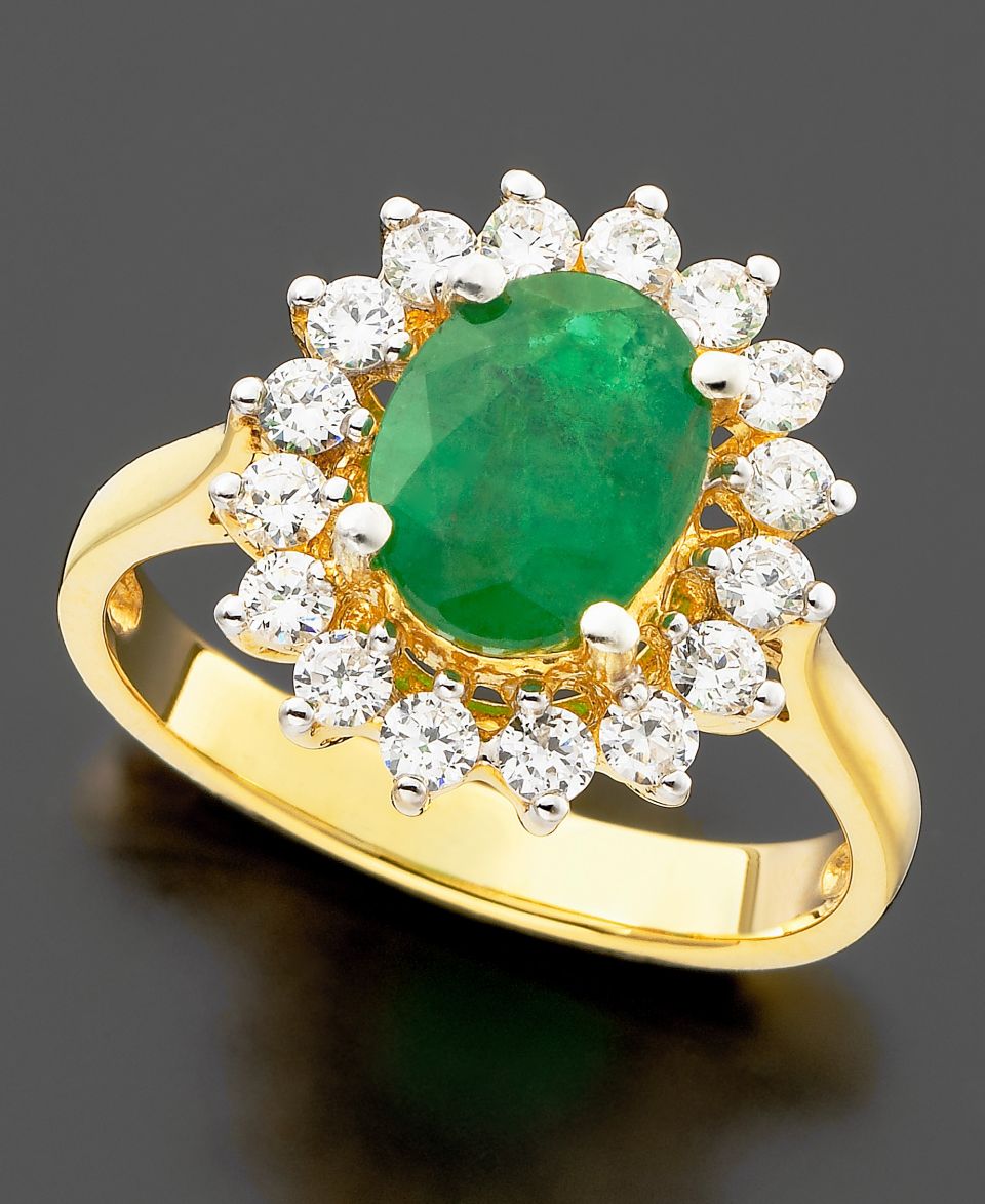 14k Gold Ring, Emerald (1 3/4 ct. t.w.) and Diamond (1/2 ct. t.w