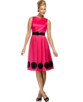 O Oscar Belted Dot-Hem Dress