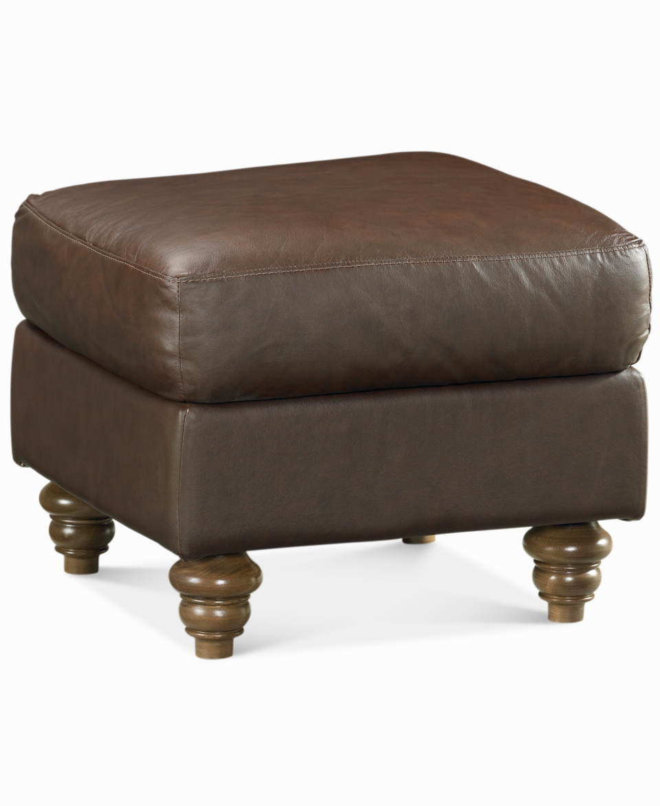 Umbria Leather Ottoman, 25W x 25D x 19H   furniture