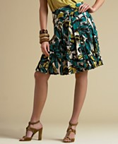 INC International ConceptsÃ‚® Crinkled Floral-Print Skirt