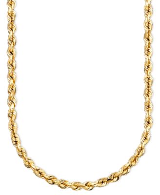 Macy's 14k Gold Diamond-Cut Rope Chain 