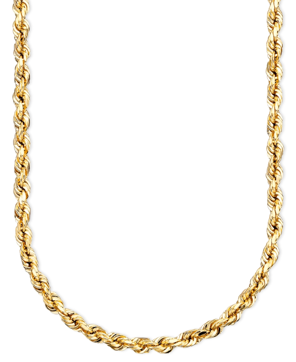 14k Gold Diamond Cut Rope Chain Necklace   Necklaces   Jewelry 