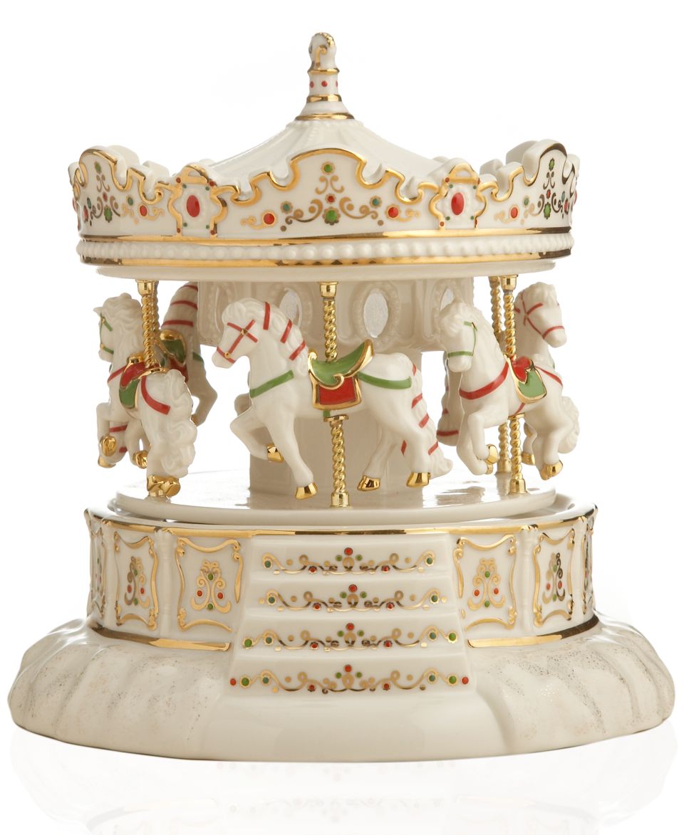 Lenox Collectible Figurine, Exclusive Village Treasures Mistletoe Park Musical Carousel   Collections   For The Home
