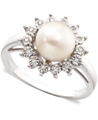 white gold pearl ring
