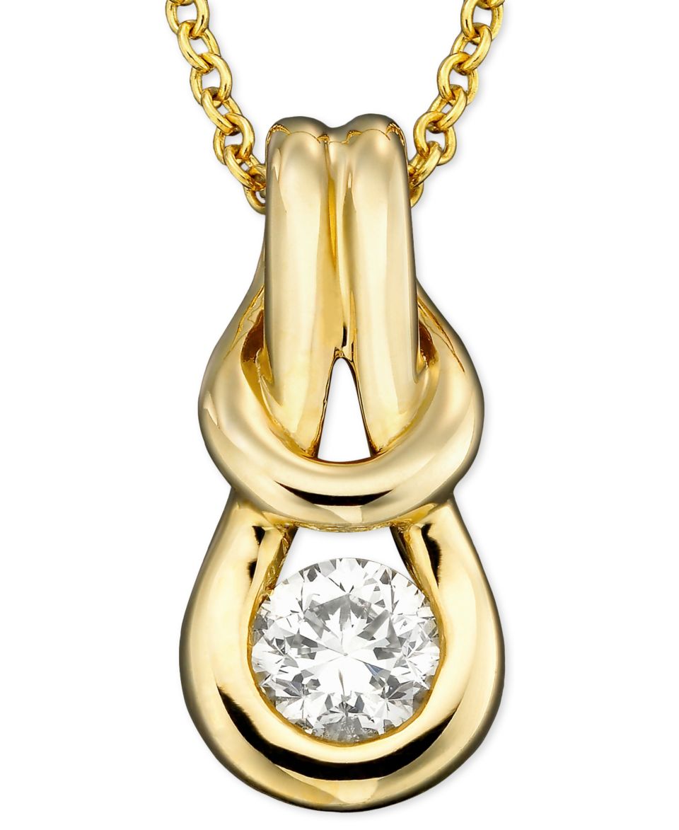 Wrapped in Love™ Diamond Necklace, 14k Gold Diamond Knot Pendant (1