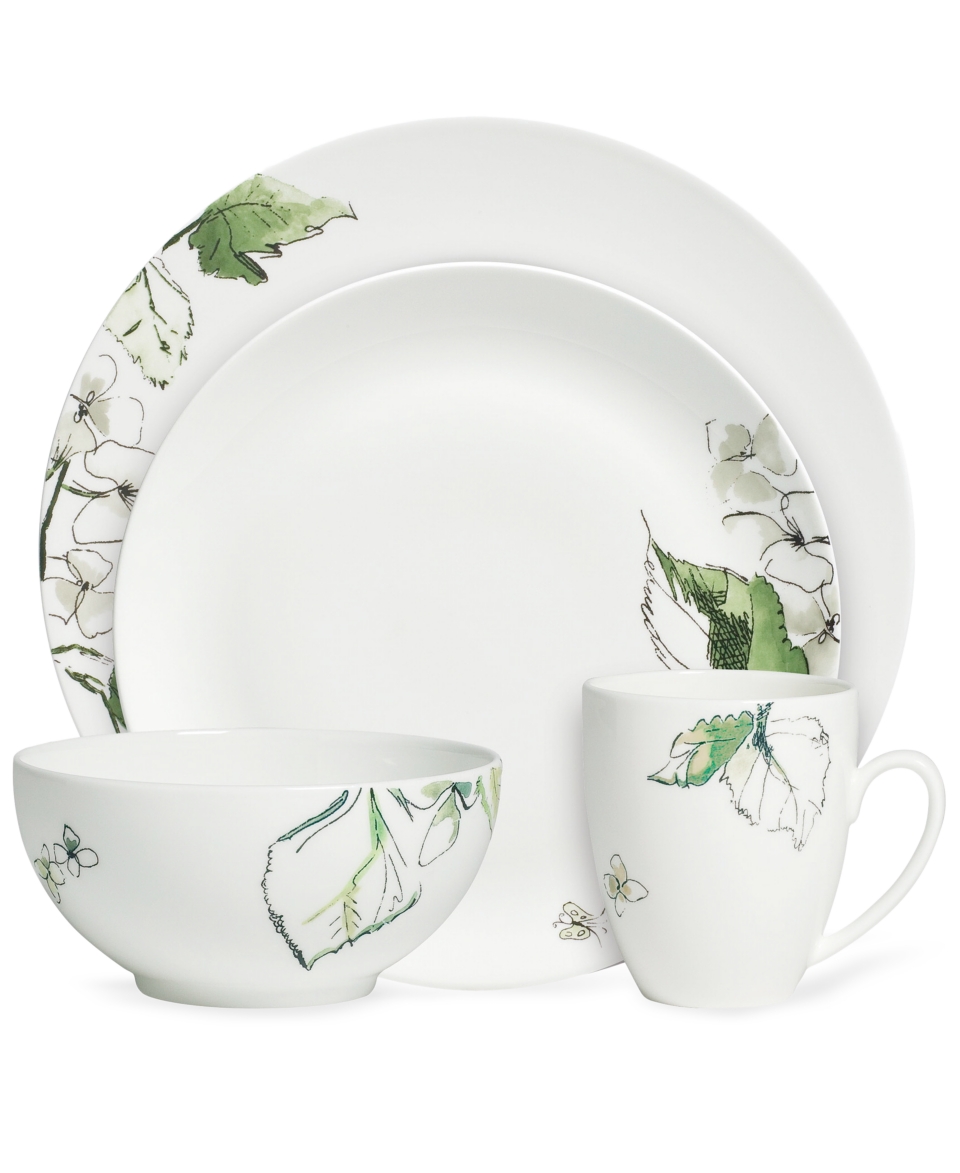 Vera Wang Wedgwood Dinnerware, Floral Leaf 4 Piece Place Setting