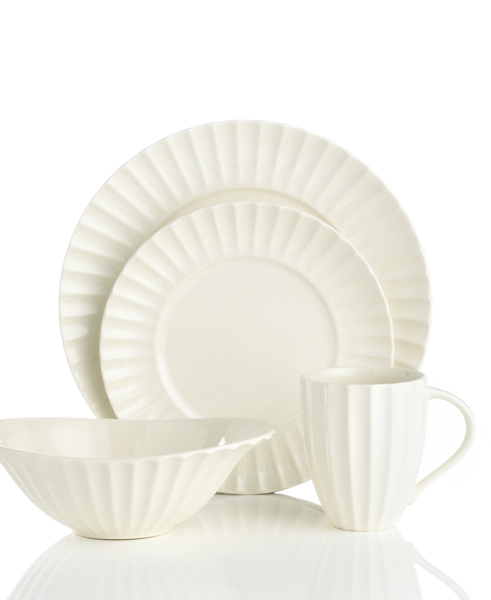 Sasaki Dinnerware, Dynasty Matte White 4 Piece Place Setting