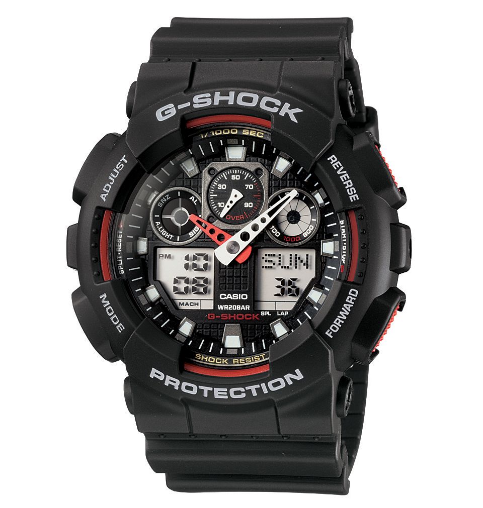 Shock Watch, Mens Black Resin Strap GA100 1A1   All Watches