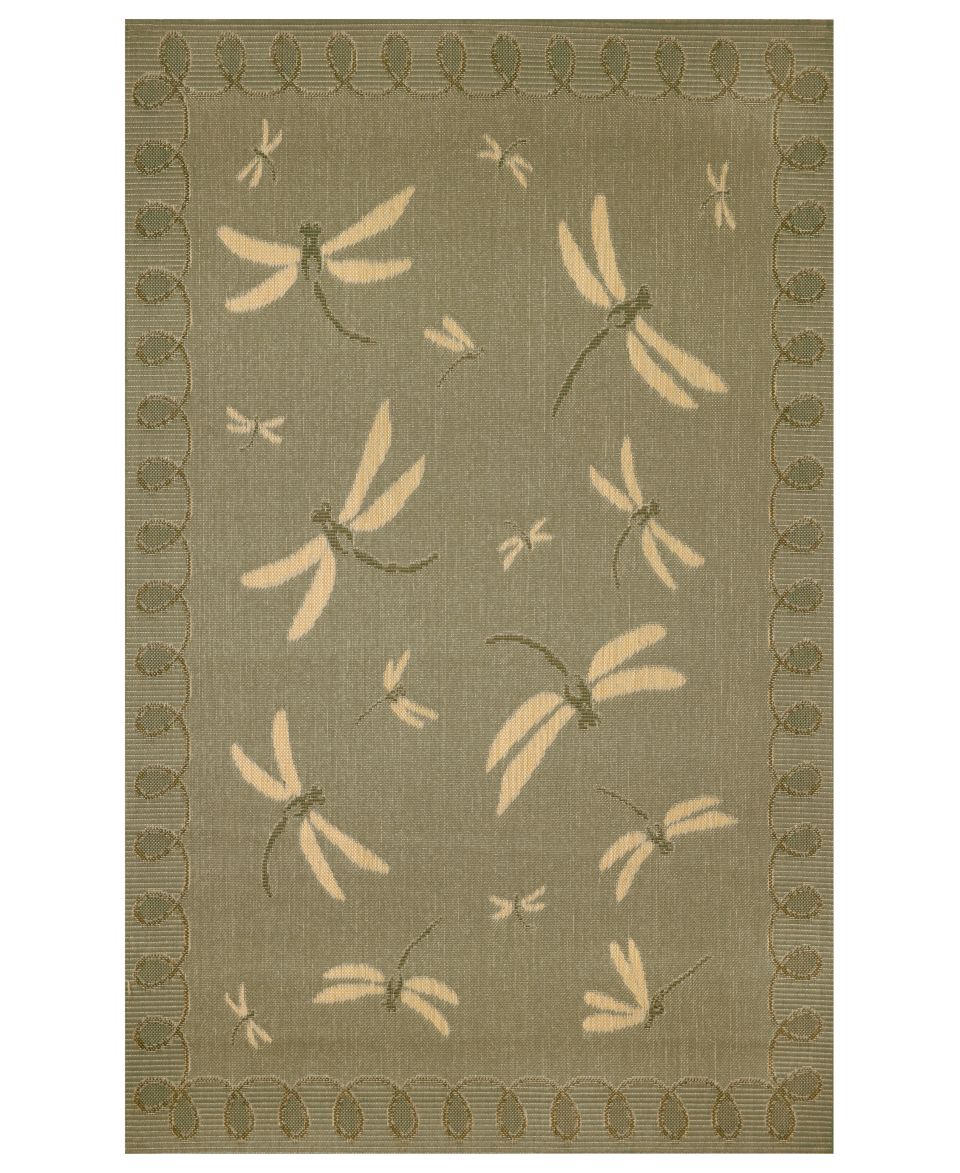 , Indoor/Outdoor Terrace 1746/16 Dragonfly Moss 111x76 Runner Rug