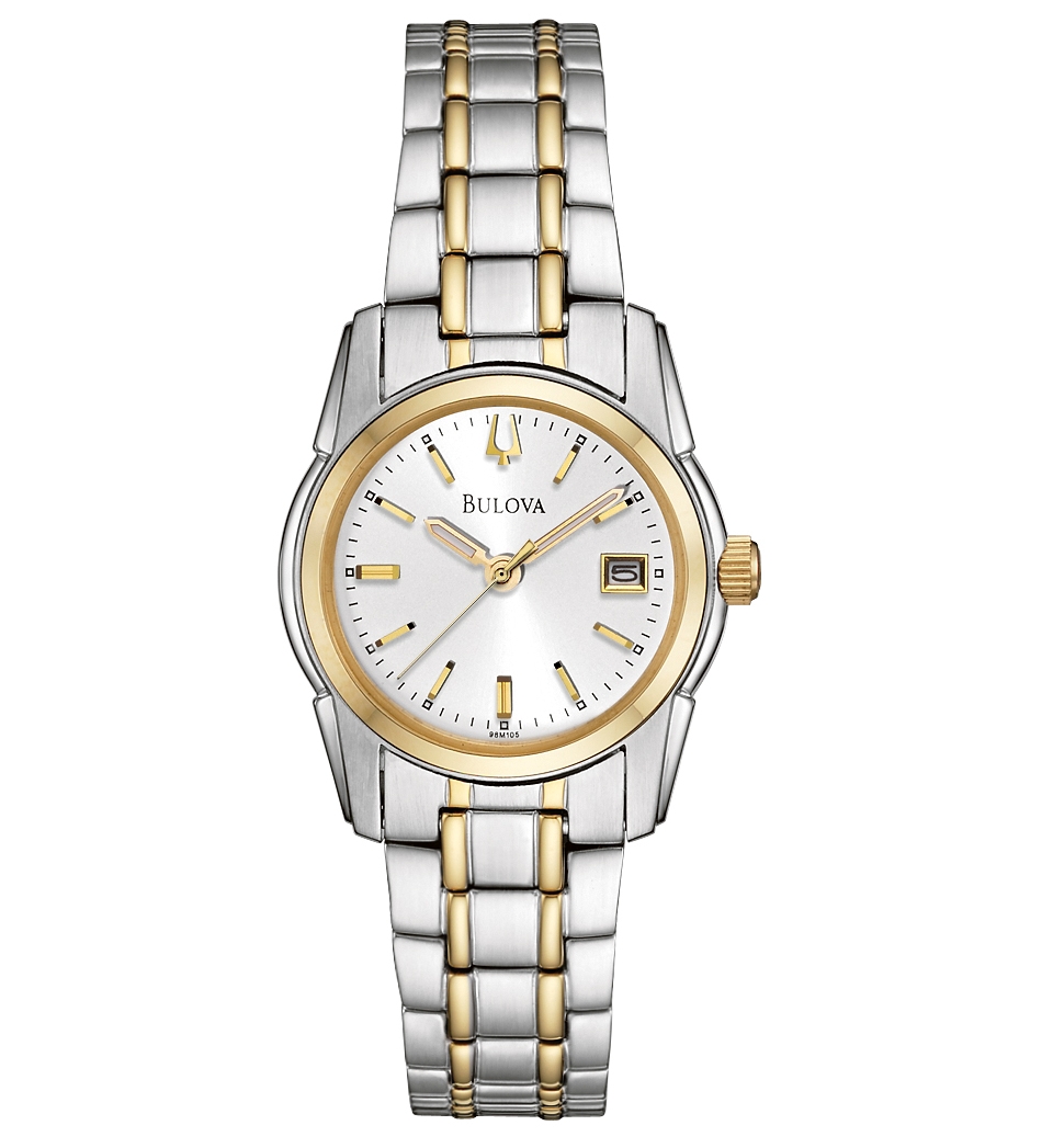 Bulova Watch, Womens Two Tone Stainless Steel Bracelet 20mm 98M105