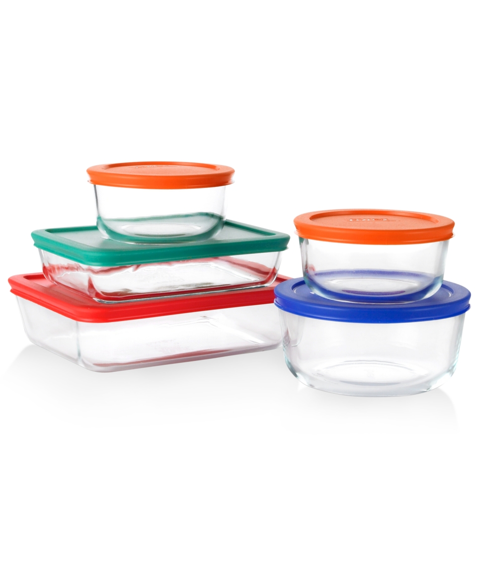 Pyrex Storage Set, 10 Piece with Colored Lids   Bakeware   Kitchen