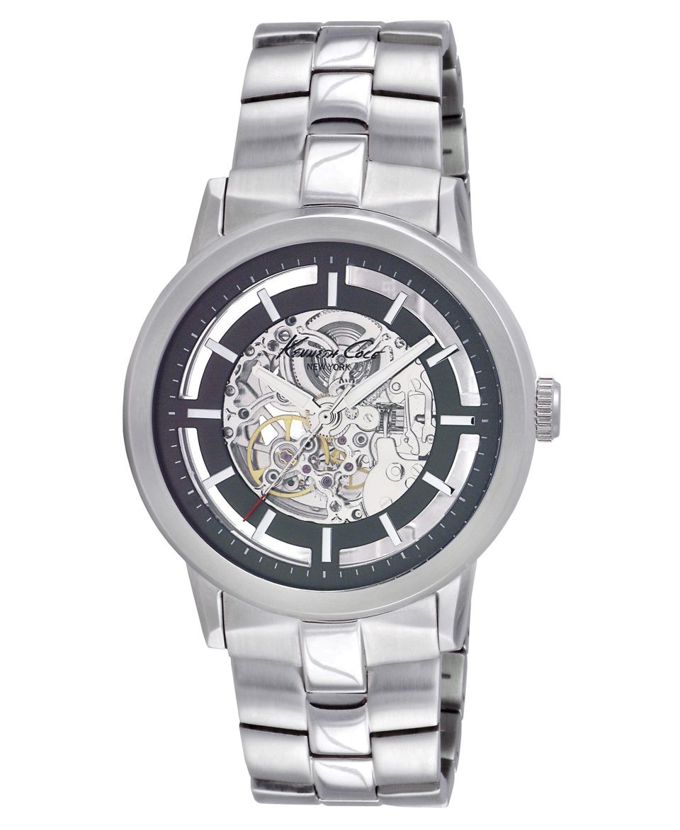 Kenneth Cole Watch, Mens Automatic Skeleton Stainless Steel Bracelet