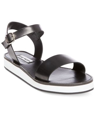 steve madden black and white platform sandals
