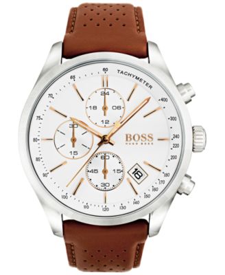 mens hugo boss watches leather strap