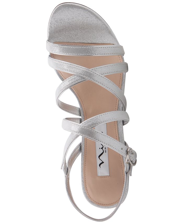 nina genaya strappy evening sandals taupe